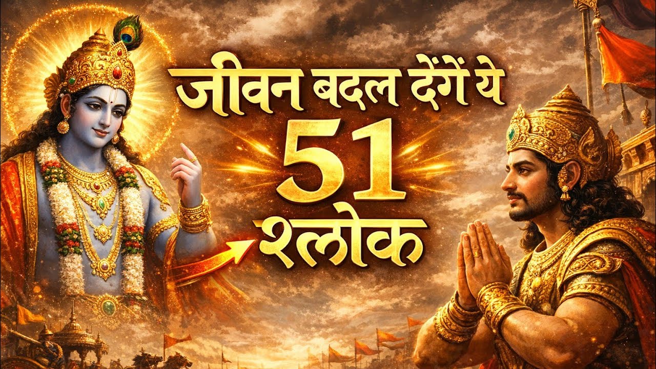 भगवद्गीता के 51 अमूल्य श्लोक | जीवन बदल देने वाले उपदेश | Krishna Gita Gyaan
