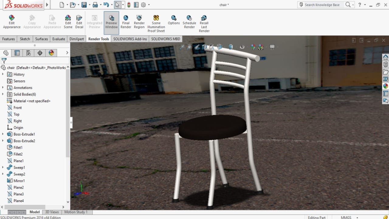 Exercise 04 : How to make 'Chair' in SOLIDWORKS | Solidworks Advanced Modeling | Complex Modelling