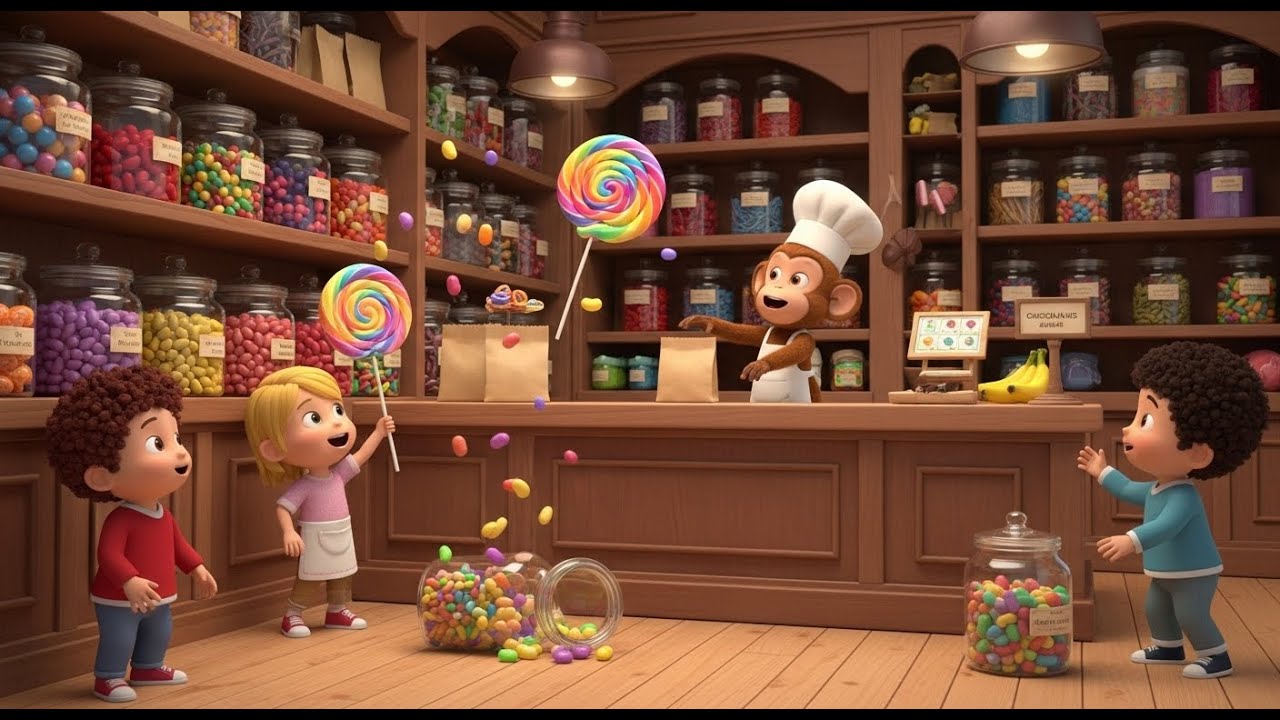The Monkey Opened a Shop 🐒🛒 | Fun English Rhyme for Kids | Animal Song | Monkey Cartoon Song