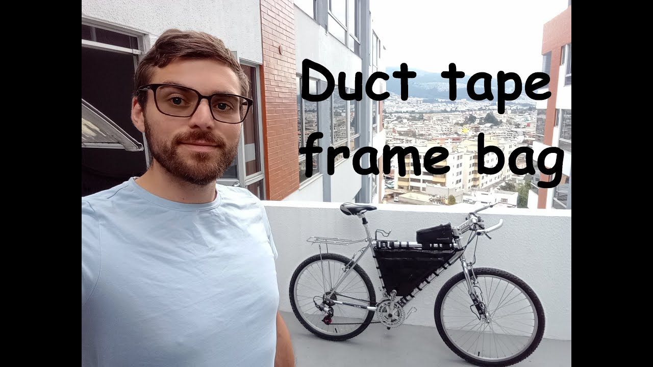 DIY duct tape bikepacking frame bag