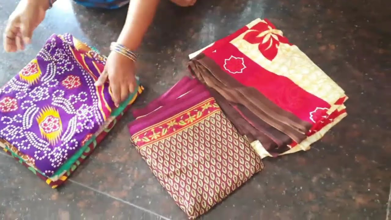 reuse old saree  stiching bed sheet