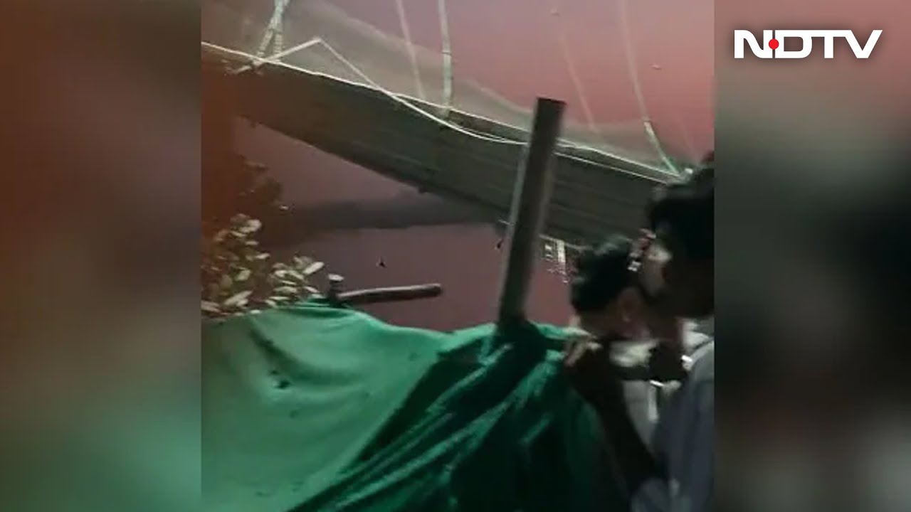 Video: People Await Rescue After Cable Bridge Snaps In Gujarat
