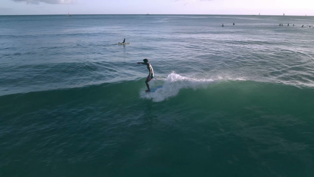 SURFING MINI MALIBU ALL BY MYSELF | Kaniela Stewart | QUEENS WAIKIKI
