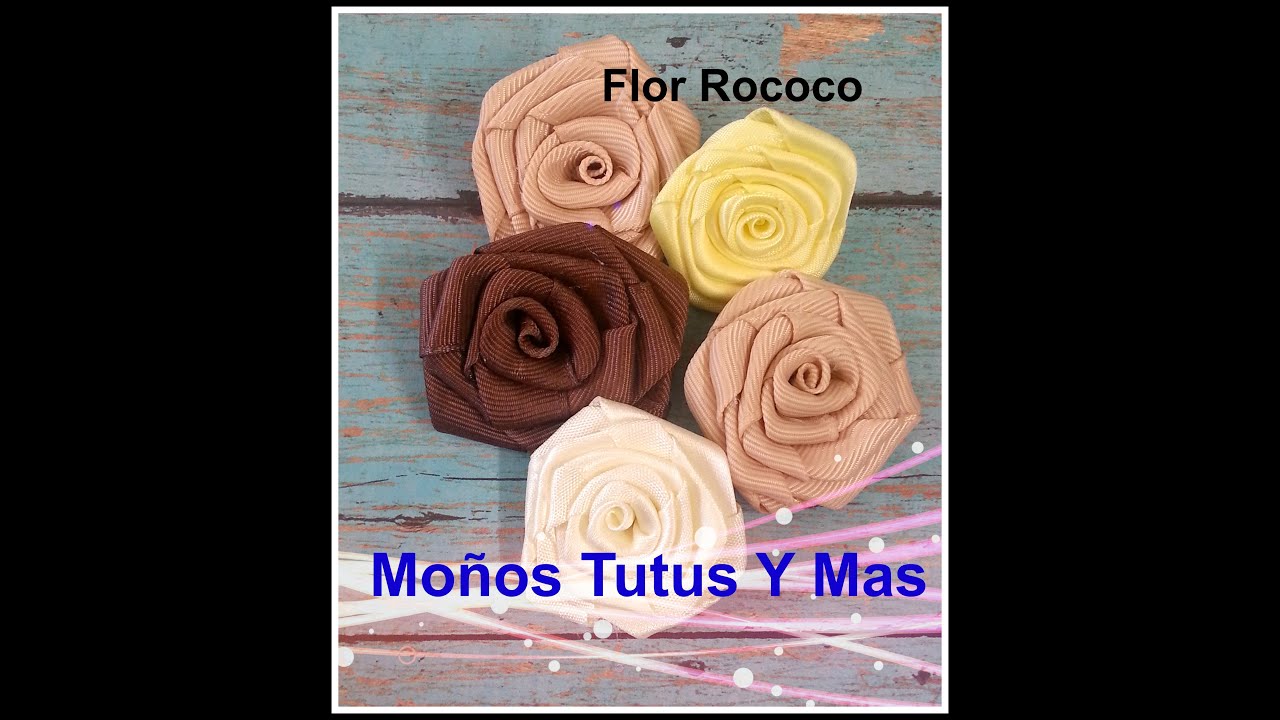 FLOR ROCOCO DE LISTON Paso a Paso ROCOCO FLOWER Tutorial DIY How To PAP Video 93