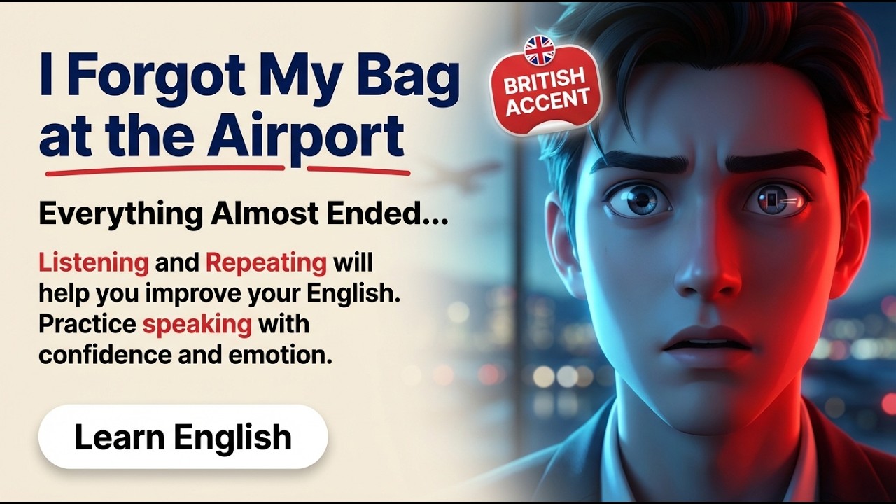 I Forgot My Bag at the Airport | Shadowing English Story (A2–B1)