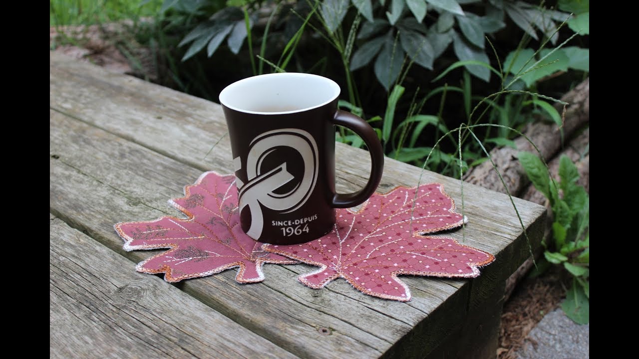 Kreative Kiwi:In the hoop (ITH) instructions for a leaf coaster on DM2