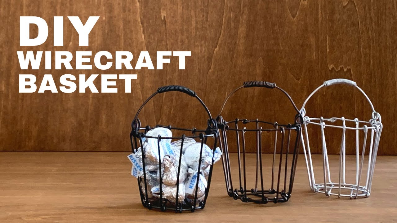 【ワイヤークラフト】ワイヤーでつくるかご　バケツ型のバスケット|how to make a wirebasket