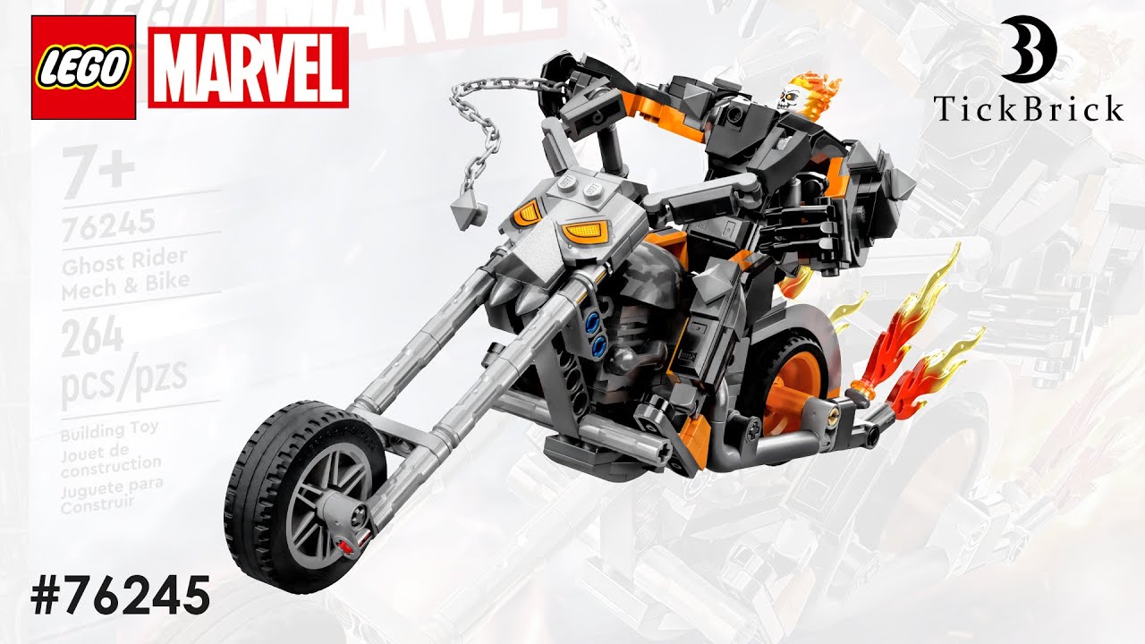 LEGO Marvel - Механическая броня Призрачного гонщика и мотоцикл 76245 Speed Build