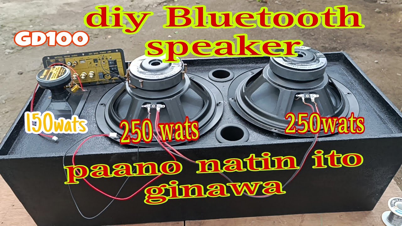 d.I.Y:10 inches Bluetooth speaker..paano natin ginawa.with gd 100 Bluetooth amplifier
