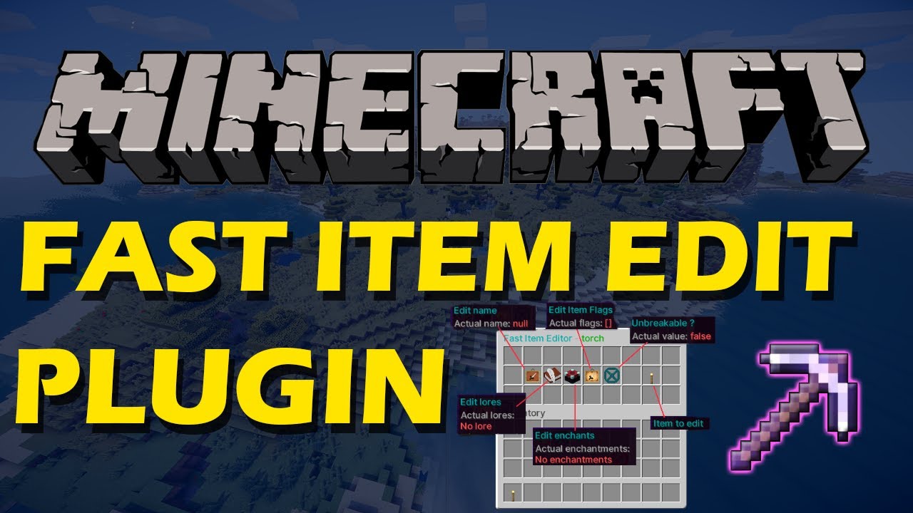 Edit items in a GUI in Minecraft with Fast Item Editor Plugin