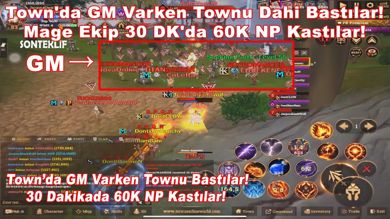 4DarkWolf - Town'da GM Varken Townu Dahi Bastılar! Mage Ekip 30 DK'da 60K NP Kastılar! | Nowa Online