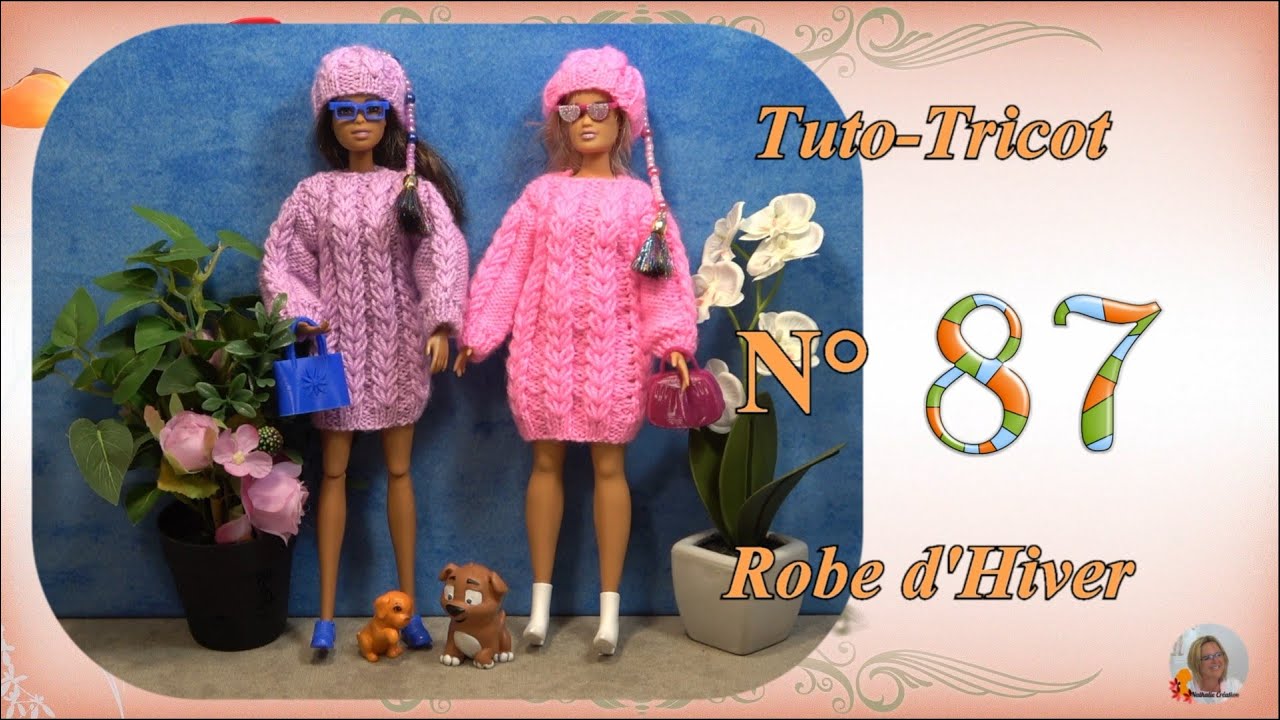 🥢 Tuto Tricot Barbie N°87 | 👗 Une Robe d'Hiver avec la laine Zeeman