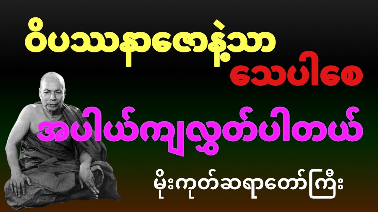 ဝိပဿနာဇောနဲ့သာ သေပါစေ အပါယ်ကျလွှတ်ပါတယ် မိုးကုတ်ဆရာတော်ကြီး