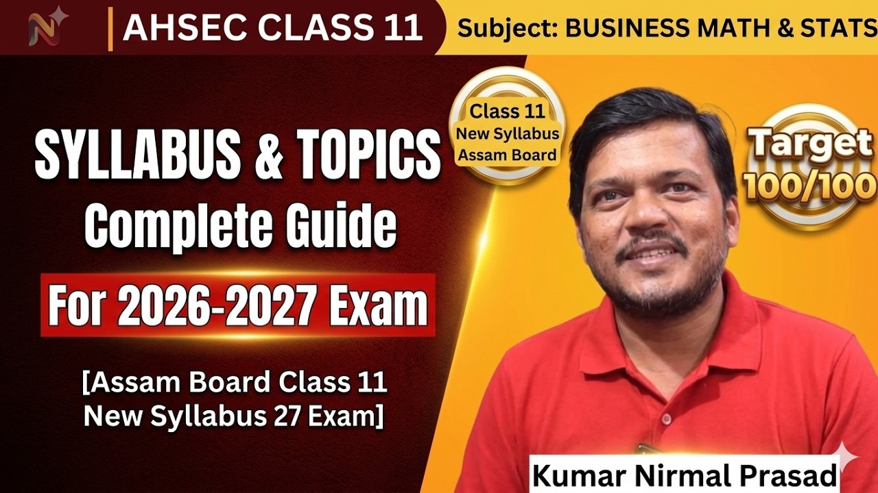 ASSEB Class 11 Business Mathematics & Statistics Syllabus 2026-2027 | Assam Board New Syllabus 2027