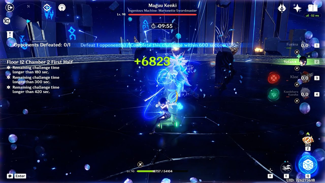 Yelan 12-2-1 | 17s | 4.7 Abyss