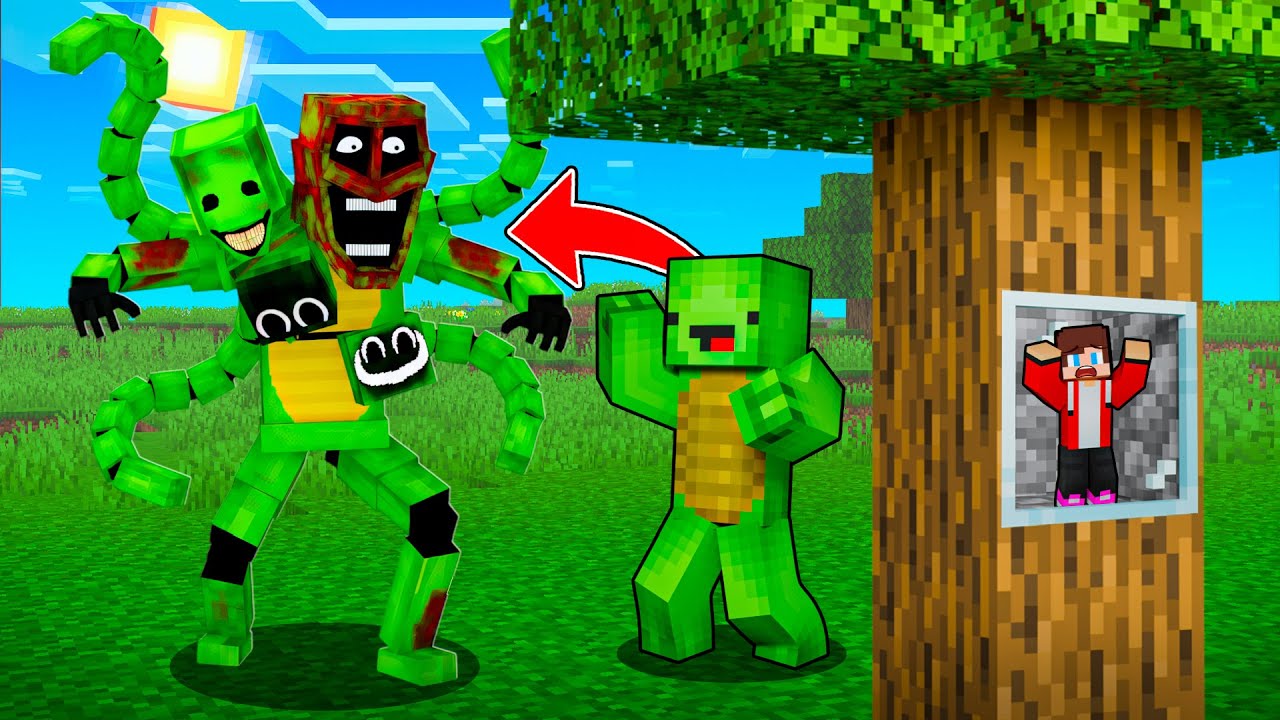 TINY JJ Built Secret BASE to SEE Mikey’s SECRETS in Minecraft (Maizen)