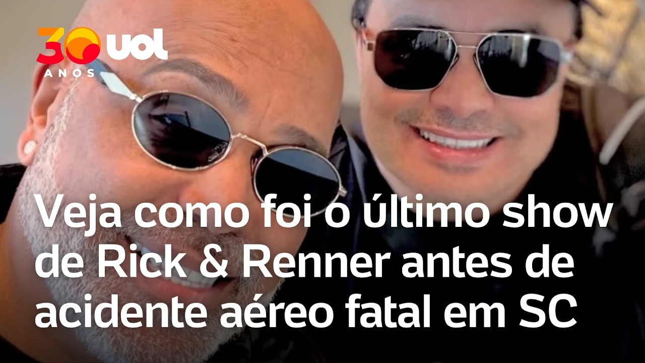 Cantor Rick morre em acidente a&eacute;reo: veja v&iacute;deo do &uacute;ltimo show da dupla Rick & Renner