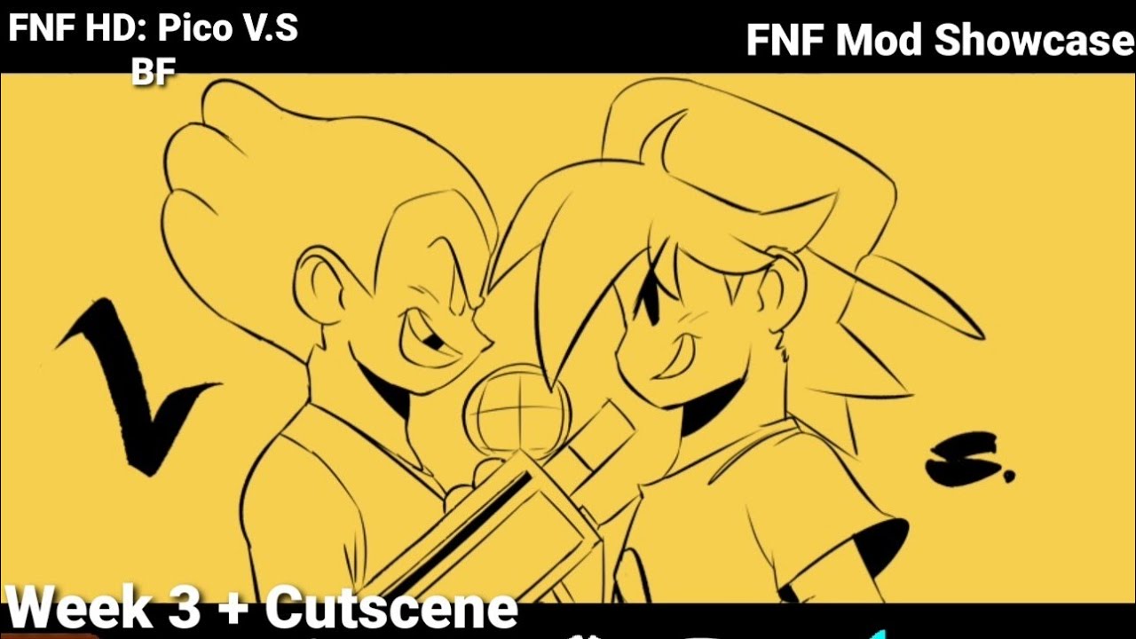FNF HD: Week 3 Pico V.S BF (Hard + Cutscene) FNF Mod Showcase