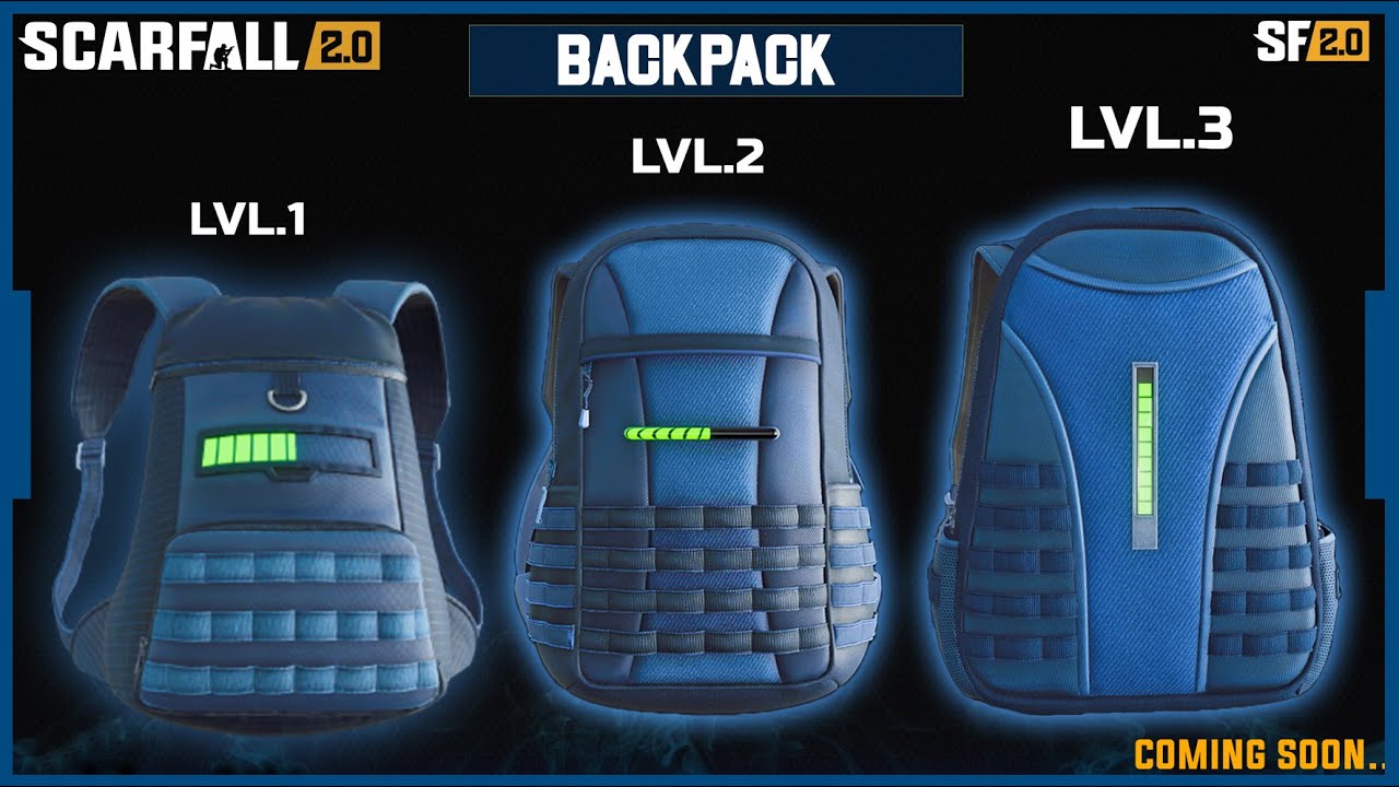 ScarFall 2.0 Default Backpack With Capacity Indicator, SF2.0 Made In India Multiplayer Shooting Game