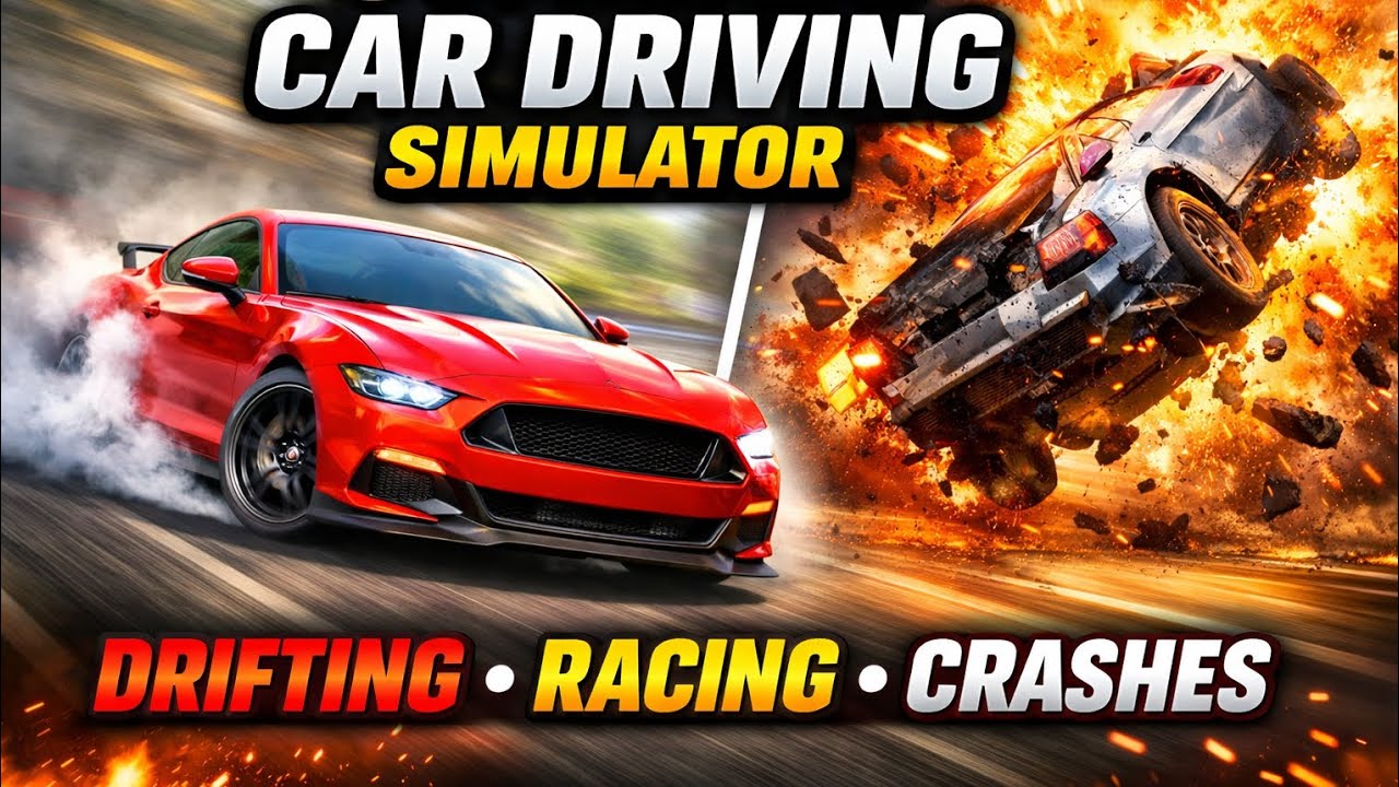 “Realistic Car Driving Game 🔥 High Speed Drift & Crash Moments”