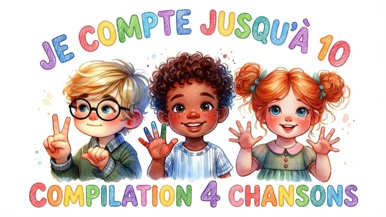 Apprenons les chiffres 1 à 10 ! Compilation de 4 chansons éducatives fun pour enfants de maternelle