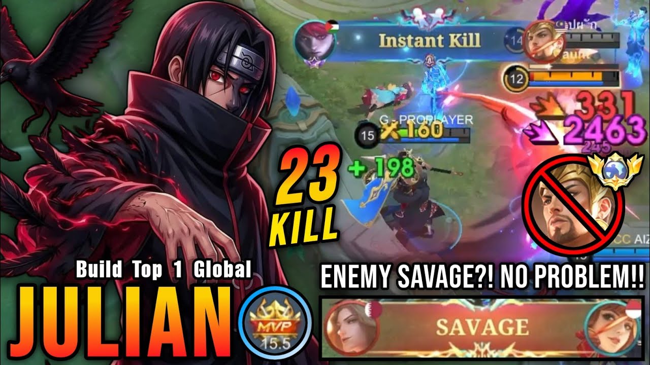 Enemy SAVAGE?! No Problem!! Julian VS Top Global Minsitthar!! - Build Top 1 Global Julian ~ MLBB