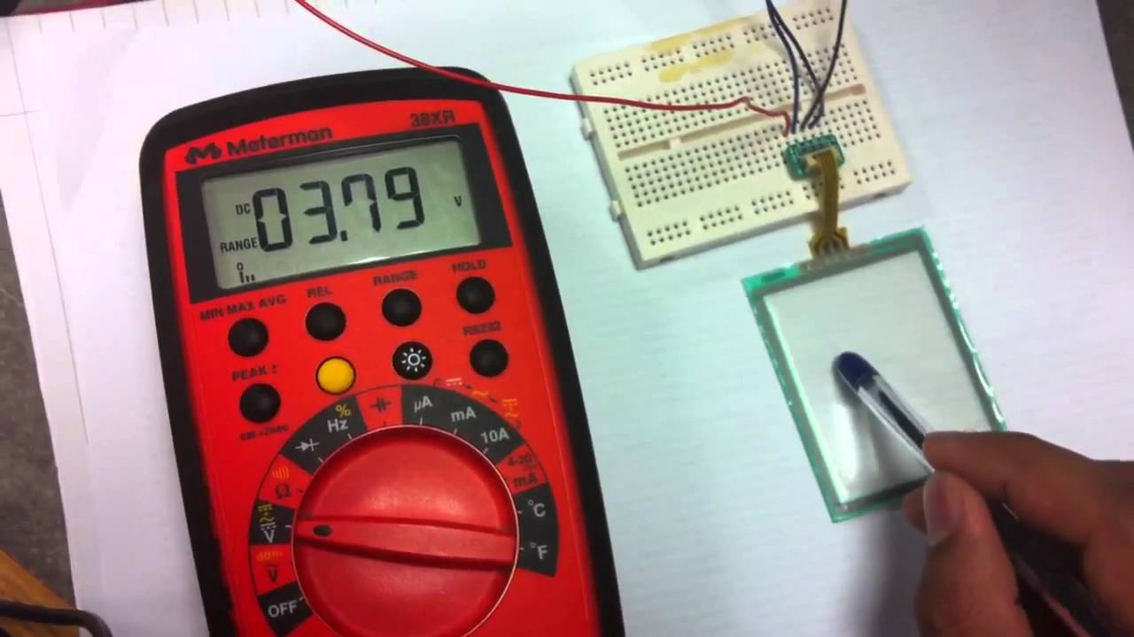 4 wired resistive touch screen 128x64