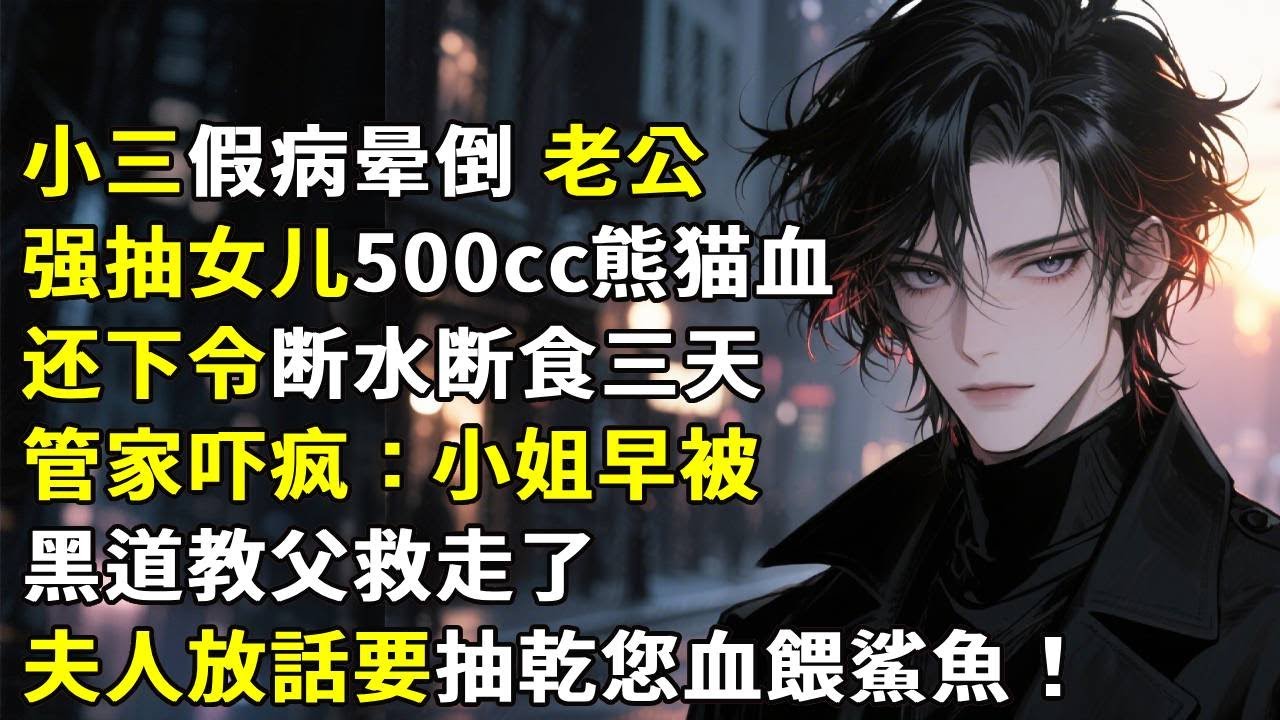 小三假病晕倒 老公强抽女儿500cc熊猫血 还下令断水断食三天 管家吓疯：小姐早被黑道教父救走了夫人放話要抽乾您血餵鯊魚！#心月言情 #故事頻道 #故事分享 #小說
