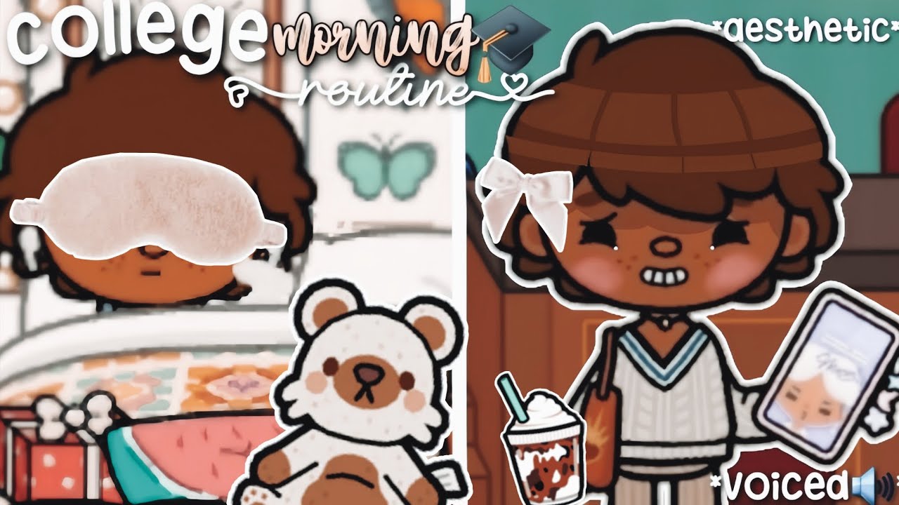 College🦜morning🧋routine😴 ||tocaboca||college diaries🎓