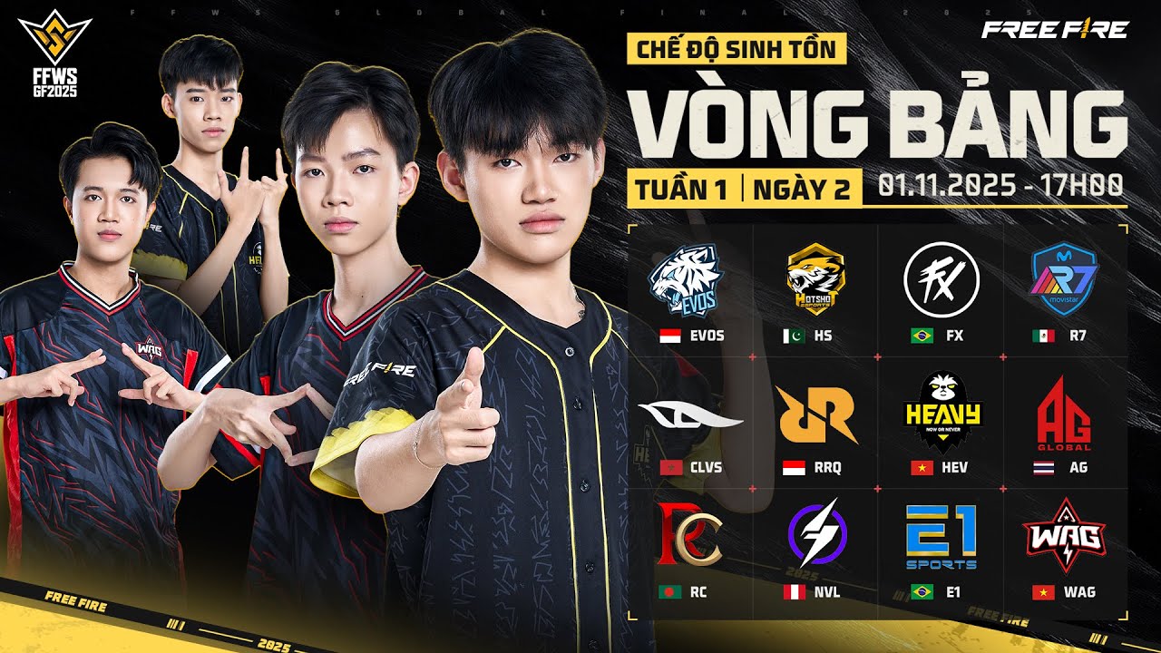 [VN] FFWS Global Finals 2025 | Ngày 2: Bảng B và C  -  @HEAVYgg   và WAG đụng độ EVOS và RRQ