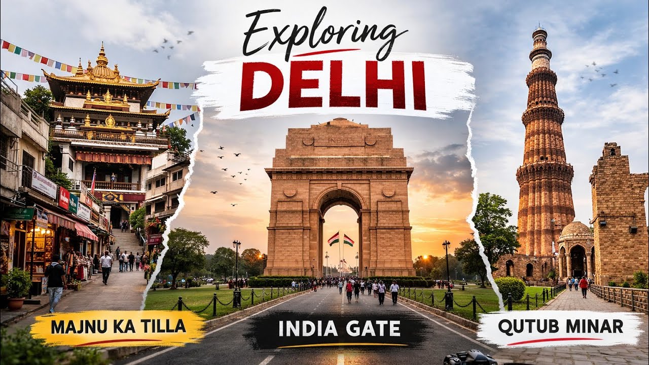 Exploring Delhi City || India Gate || Qutub Minar || Majnu Ka Tila || #delhi #indiagate #explore 