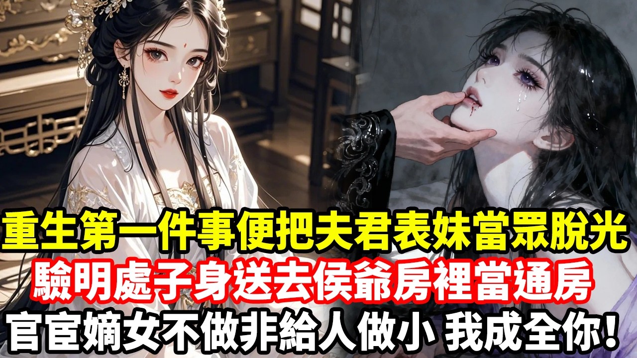 重生第一件事便把夫君表妹當眾脫光，驗明處子身送去侯爺房裡當通房，官宦嫡女不做非給人做小，我成全你！