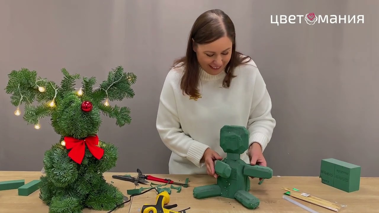 Флористика. Олень Рудольф из нобилиса