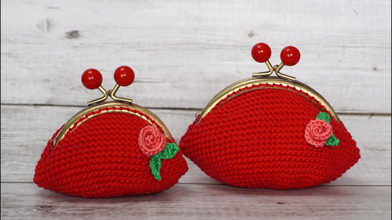 MONEDERO EN CROCHET CON LA BOQUILLA REDONDA PATRON BASICO