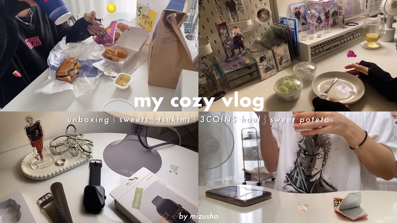 〘vlog〙たくさん食べるオタク社会人の休日、秋の味覚🍁┆グッズ開封┆硬質ケースデコ┆3COINS購入品┆5 days record ⸝‍ ✧‧˚