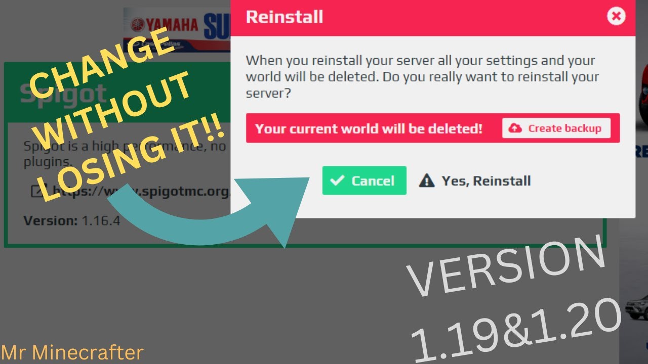 How to change any software safely without losing world in aternos server|MrMinecrafter|MinecraftJava