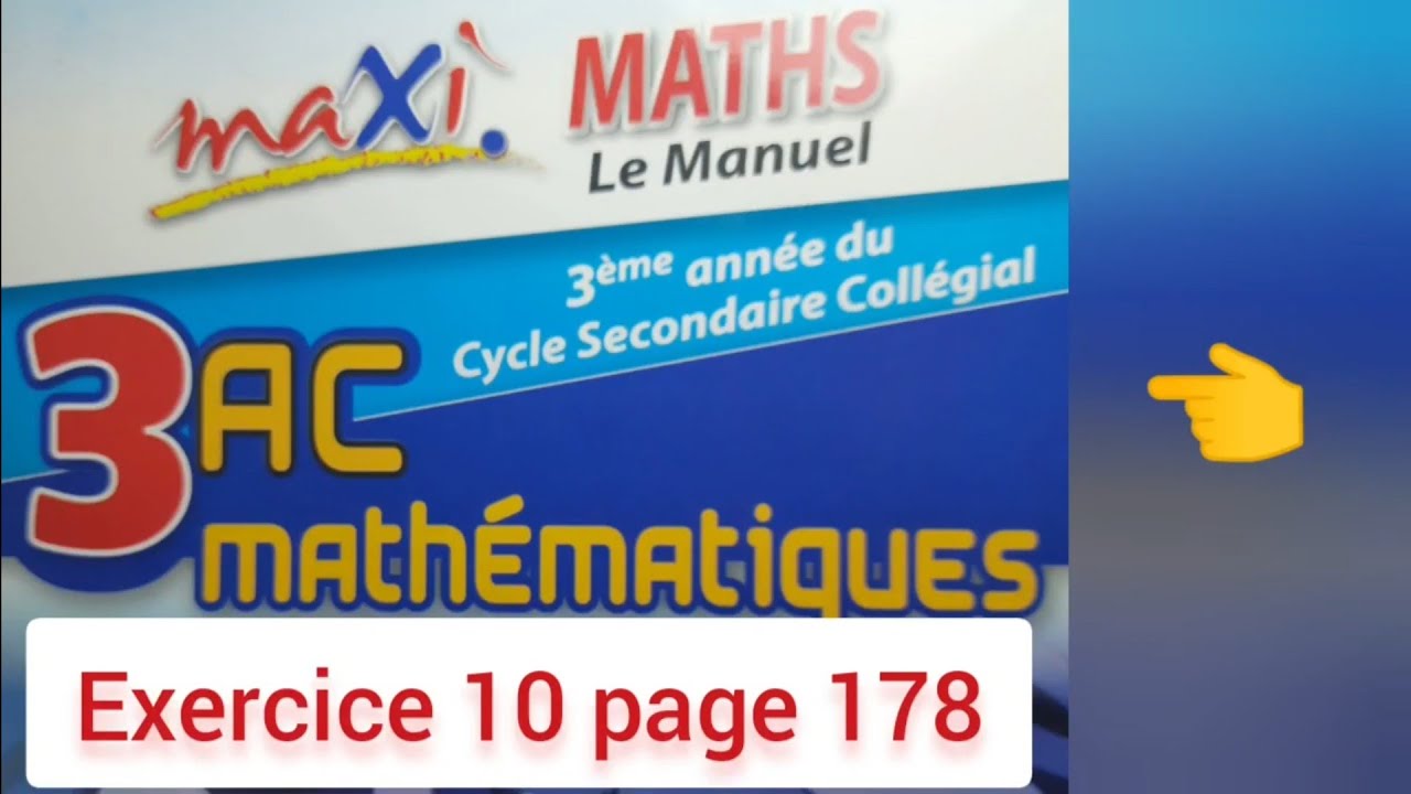 Exercice 10 page 178. maxi MATHS. 3ASC. Repère dans le plan.
