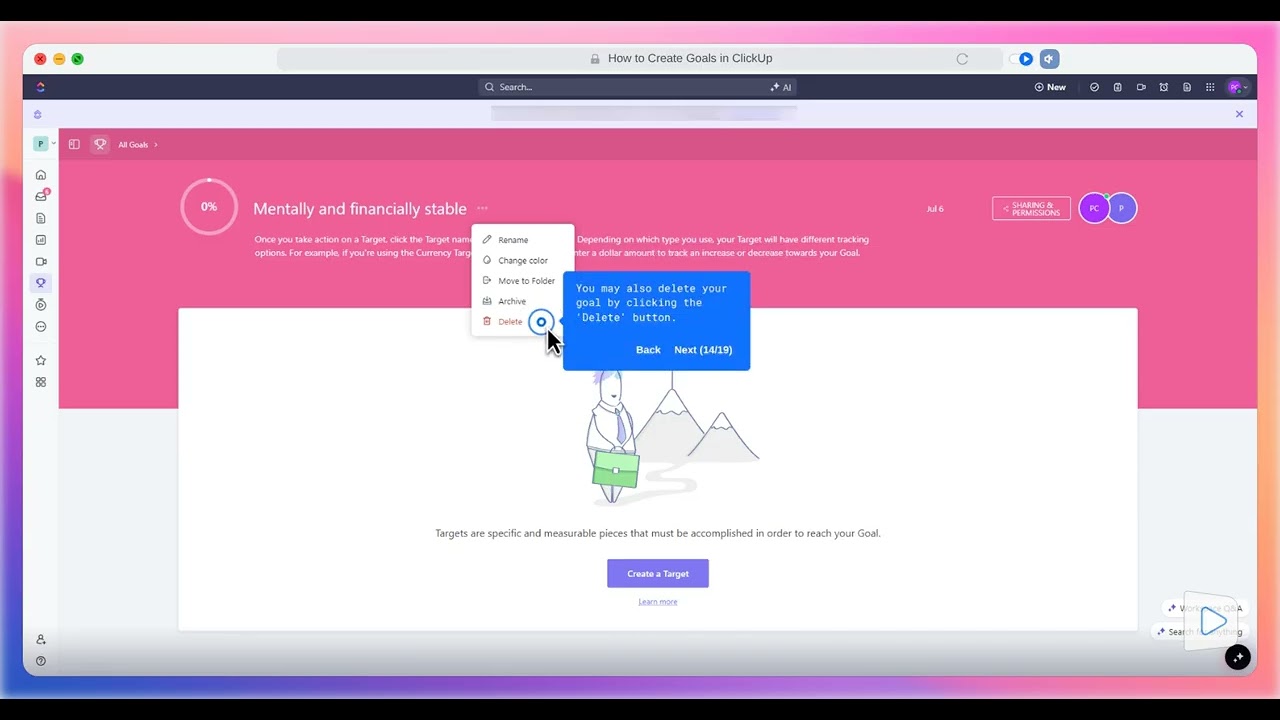 How to Create and Set Up Goals in ClickUp (Step-by-Step)