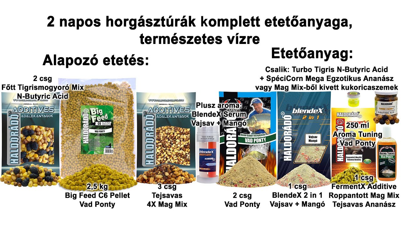 Ny&aacute;ri fog&oacute;s receptek 2020 - 12. r&eacute;sz 2 napos horg&aacute;szt&uacute;r&aacute;k komplett etetőanyaga, term&eacute;szetes v&iacute;zre