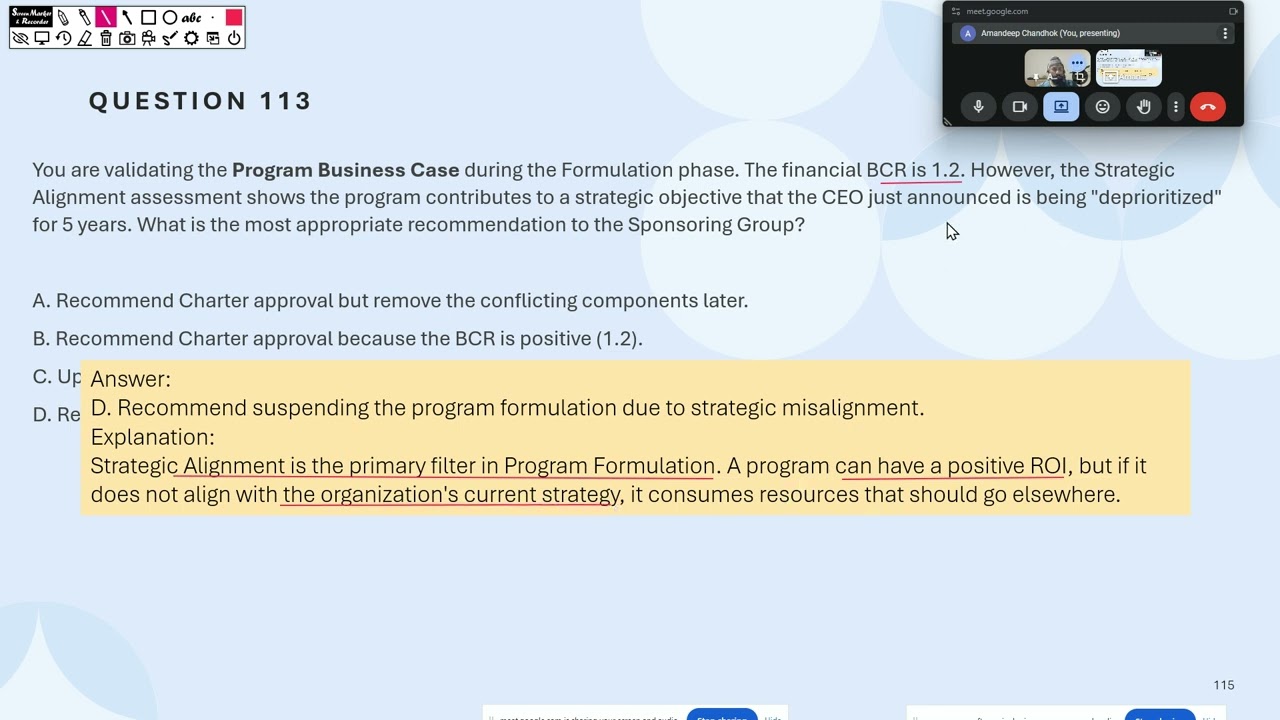 PgMP hard questions 111 to 115