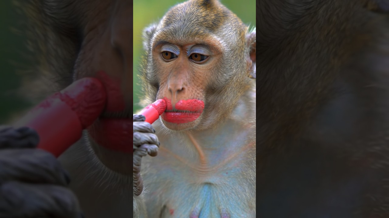Monkey makeup 🐵💄#viralvideo #funny #shorts #makeup