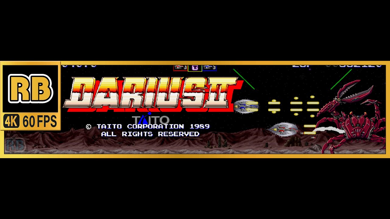 1989 [RB 4K 60fps] ダライアスII （Z） 協力プレイ ノーミス / Darius II 2Players A-B-D-G-K-P-Z (chapter)