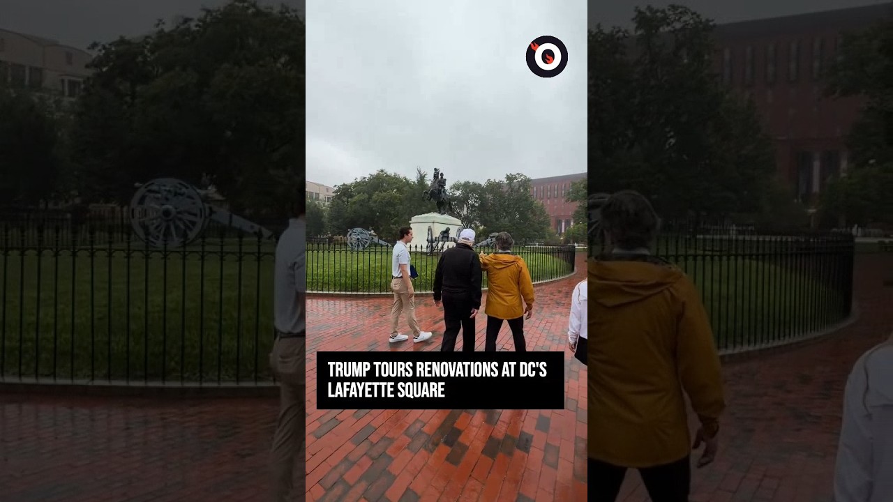 Trump tours renovations at DC's Lafayette Square