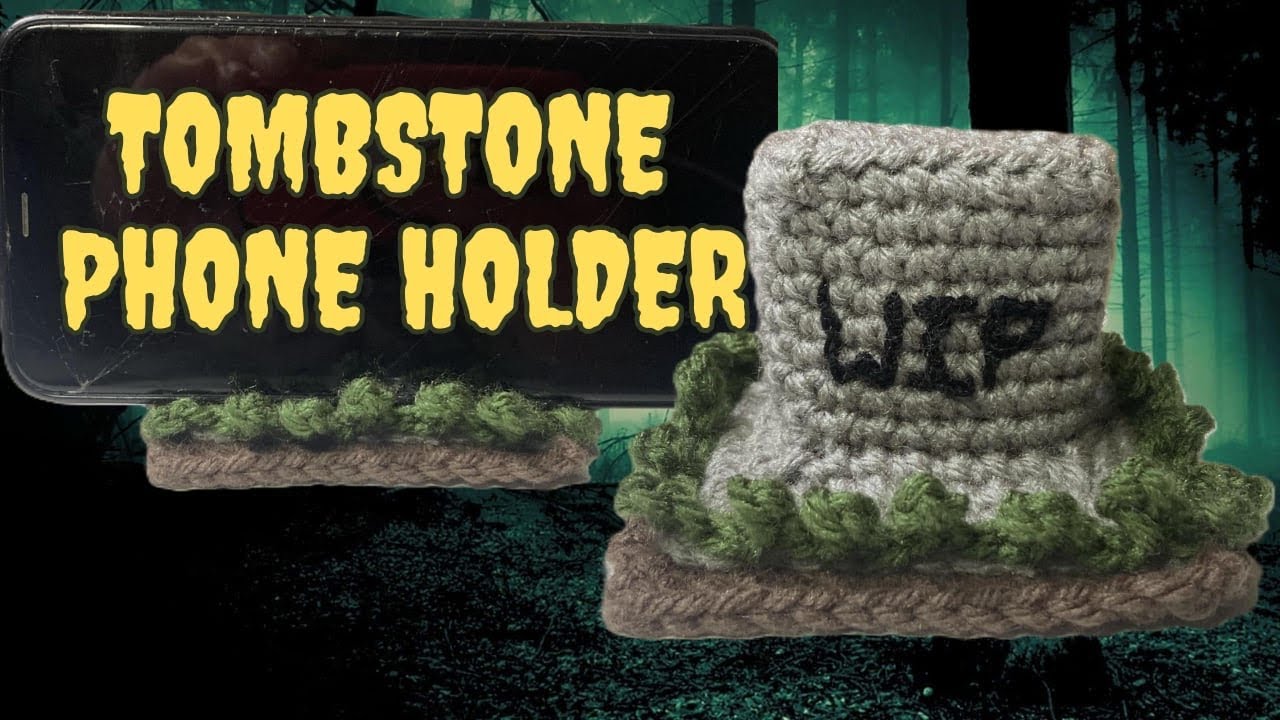 Простая вязаная крючком подставка для телефона на надгробие - Amigurumi Grave