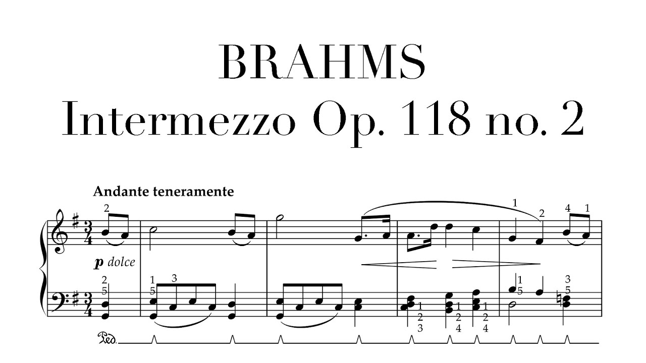 Brahms: Intermezzo Op. 118 no. 2 - Easy Arrangement