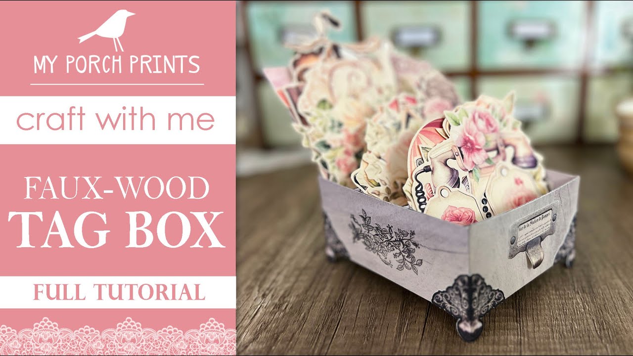 FAUX WOOD TAG BOX ORGANIZER | Craft With Me 🤍| Tags | Storage | My Porch Prints Junk Journal Ideas