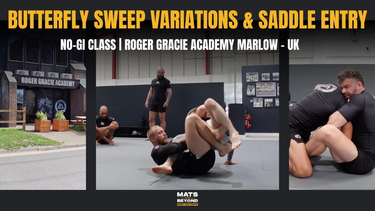 Butterfly Sweep Variations & Saddle Entry | No-Gi Jiu-Jitsu Class at Roger Gracie Academy Marlow UK