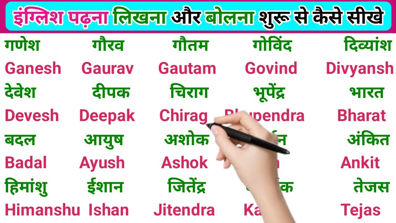 अंग्रेजी में नाम लिखने पढ़ना कैसे सीखें | English padhna likhna seekhe |English me name kaise likhen