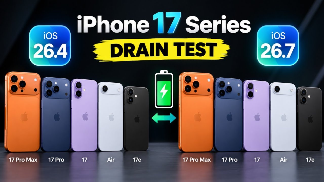 iPhone 17 SERIES - iOS 26.7 vs iOS 26.4 Battery DRAIN Test 🔥