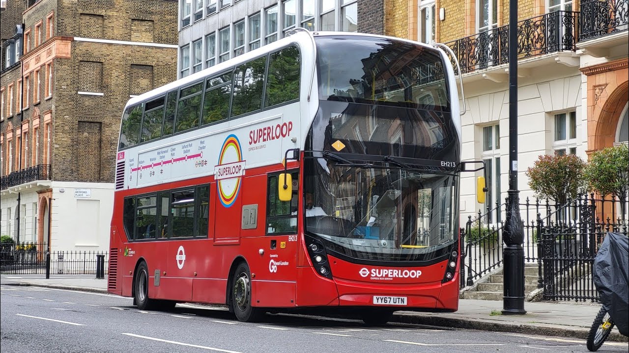 Full Route Visual. Route SL6: Russell Square - West Croydon | Enviro400MMC EH213 YY67 UTN